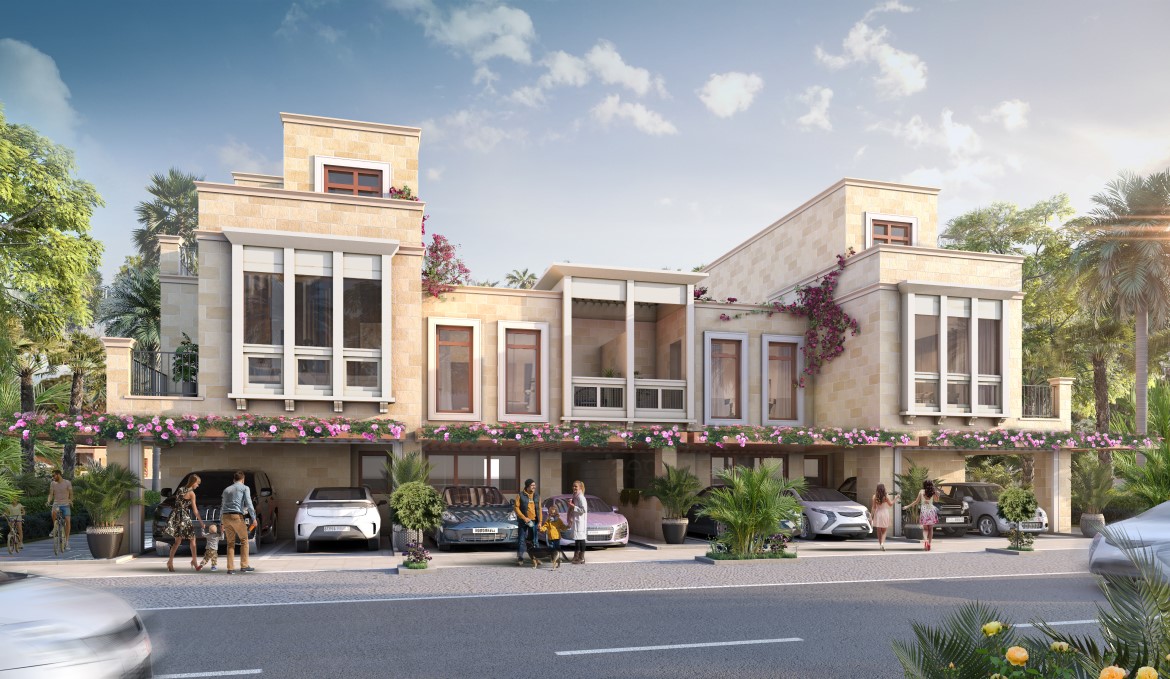 Damac Lagoons Dubai Malta 5 Zimmer Und 6 Zimmer Reihen Haus Vorderseite