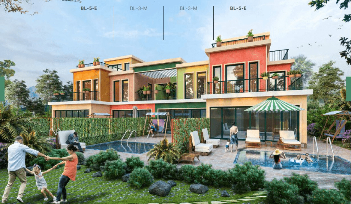 Damac Lagoons Dubai Portofino 6 Zimmer Und 4 Zimmer Reihen Haus Garten Min