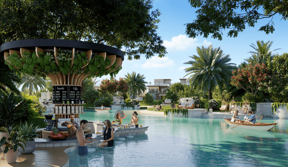 Damac Lagoons Dubai Portofino Pool Bar Lagune