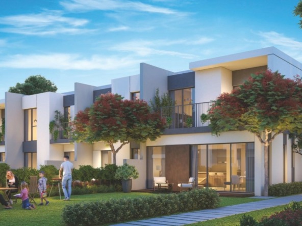 Aussenansicht mit Garten Elan Tilal Al Ghaf Dubai