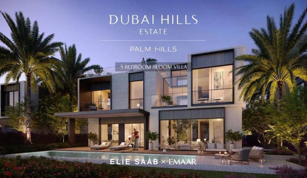 Gartenansicht Elie Saab Bloom Villa Dubai Hills 6 Zimmer