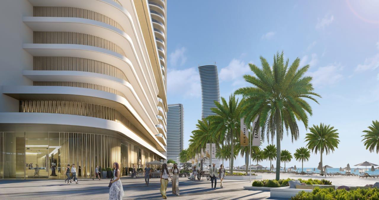 Privater Strand und Aussenansicht Elie Saab Emaar Beachfront Dubai