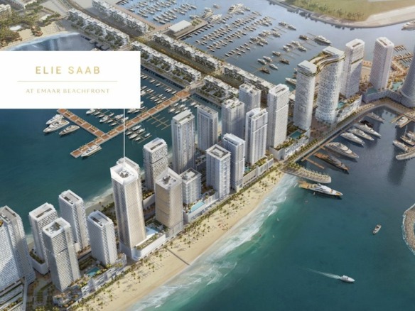 Übersicht Emaar Beachfront Dubai mit Elie Saab Gebäude