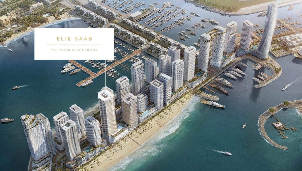 Übersicht Emaar Beachfront Dubai mit Elie Saab Gebäude