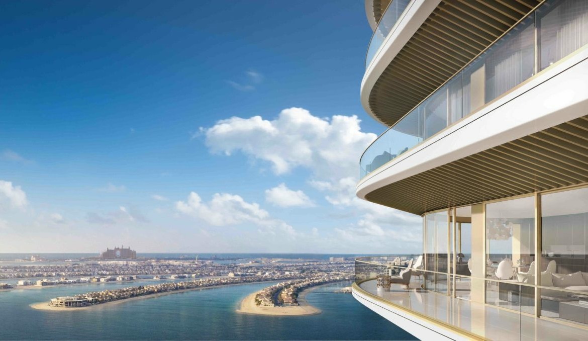 Aussicht auf Palm Jumeirah von Elie Saab Emaar Beachfront Dubai
