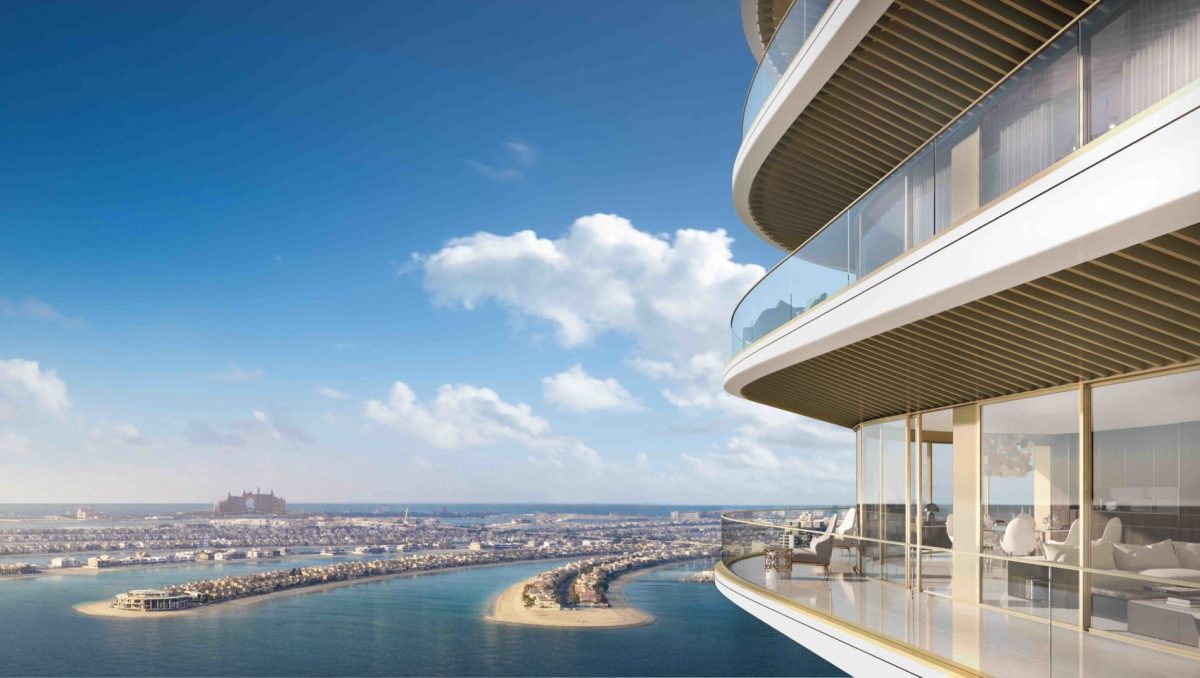 Aussicht auf Palm Jumeirah von Elie Saab Emaar Beachfront Dubai