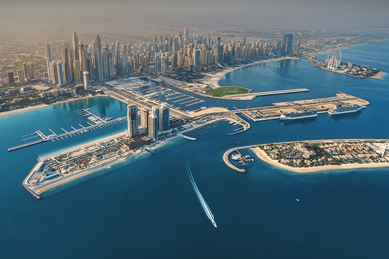 Emaar Beachfront Dubai Harbour Baufortschritt 2021