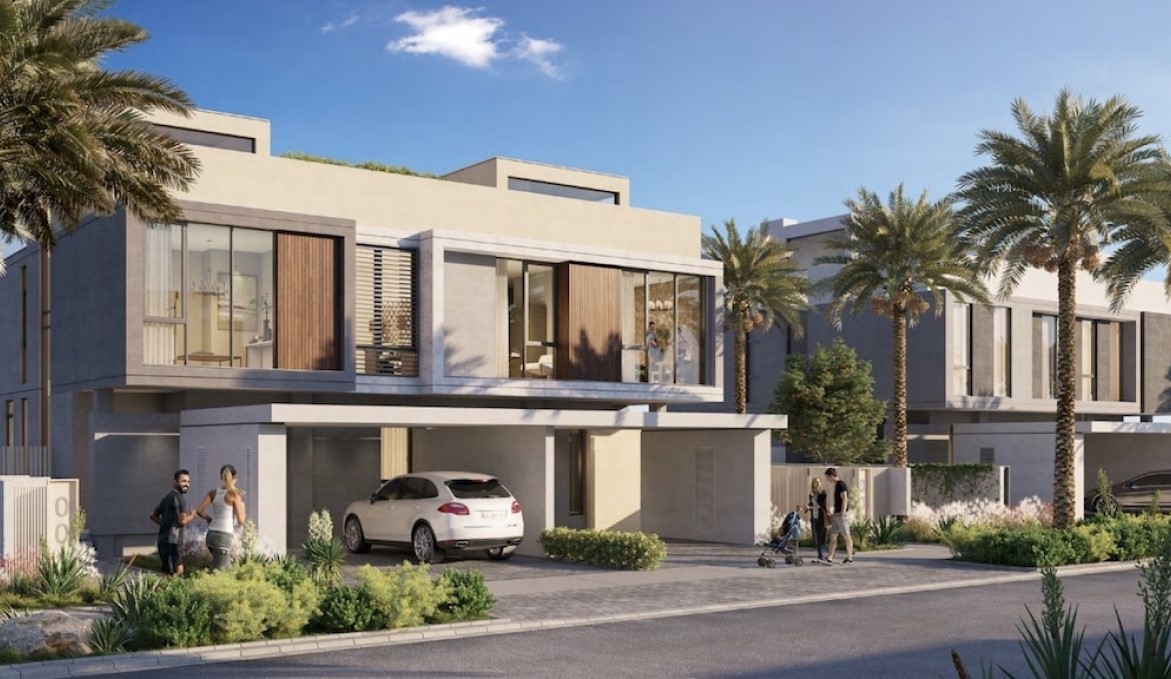 Frontansicht mit Carport Golf Grove Villas Dubai Hills Emaar