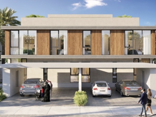 Frontansicht mit Garage Golf Grove Villas Dubai Hills Emaar