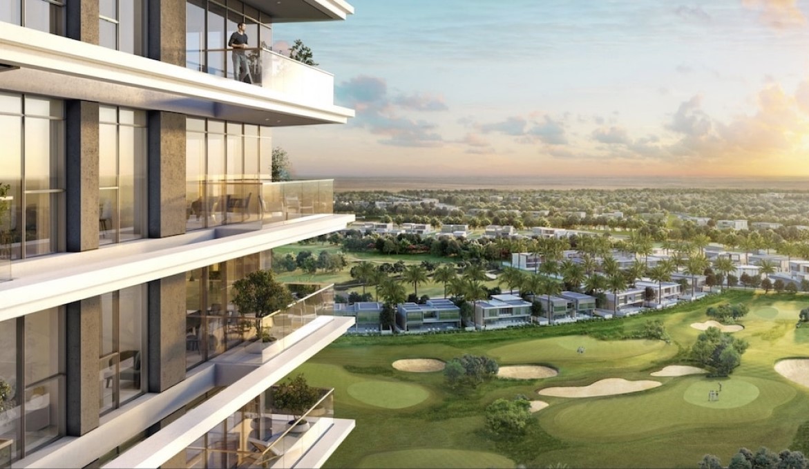 Ausblick von Golf Suites Dubai Hills Emaar