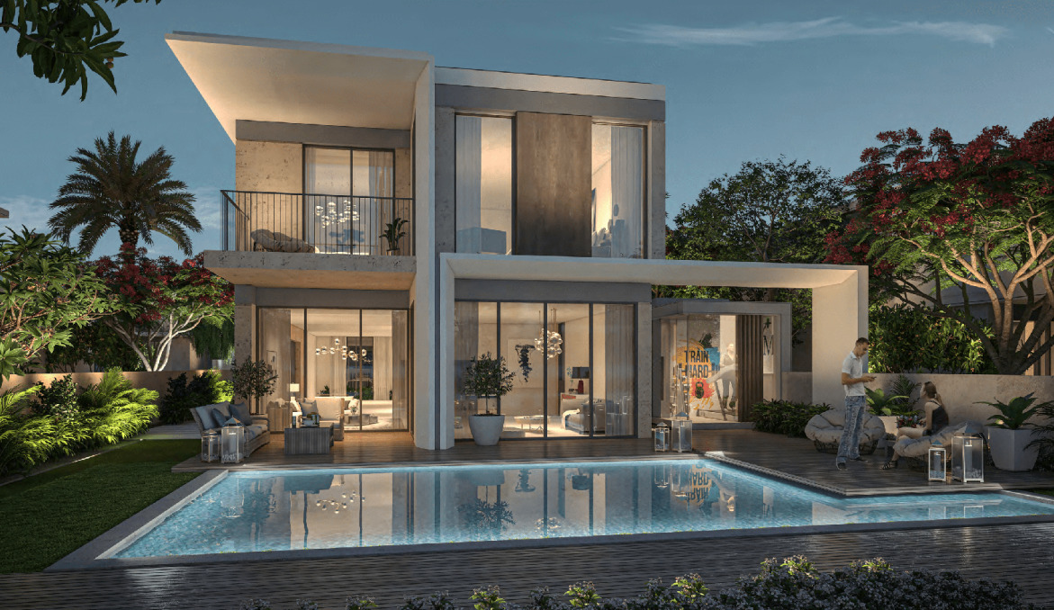 Aussenansicht vom Garten Harmony Tilal Al Ghaf Dubai 6 Zimmer