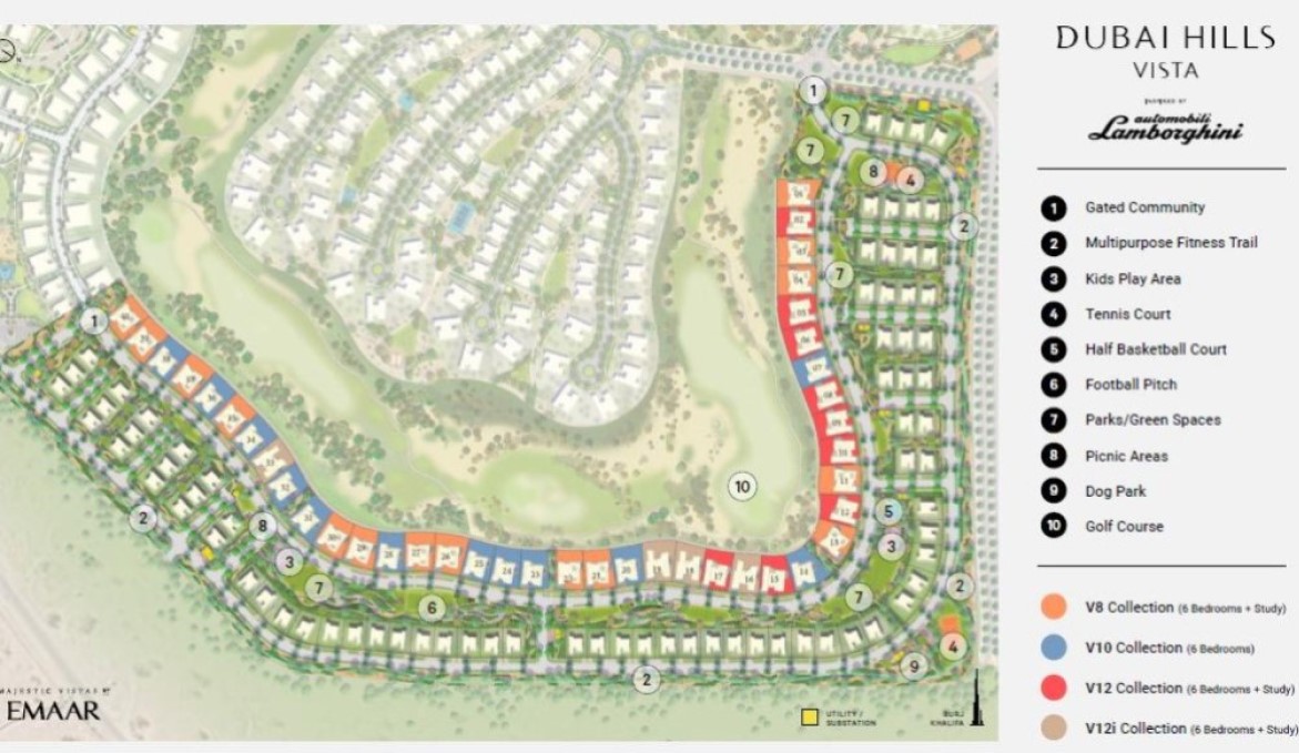 Masterplan für Lamborghini Villas Dubai Hills Emaar
