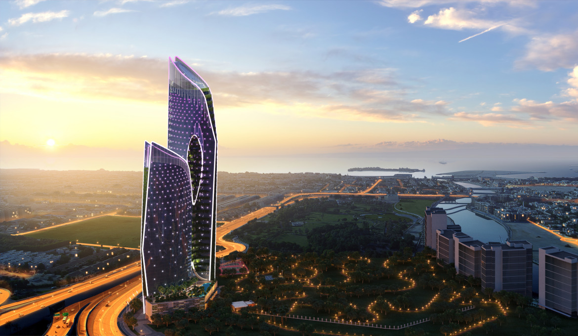 SAFA ONE DAMAC Dubai bei Nacht